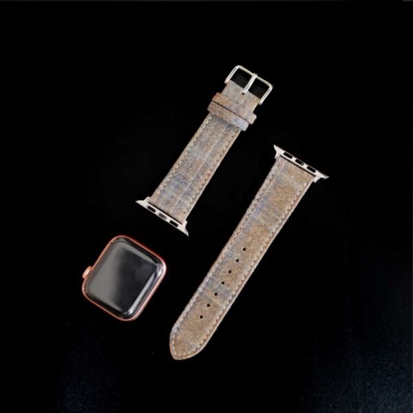 Apple Watch LIGHT BROWN w BLUE/TAN CHECK